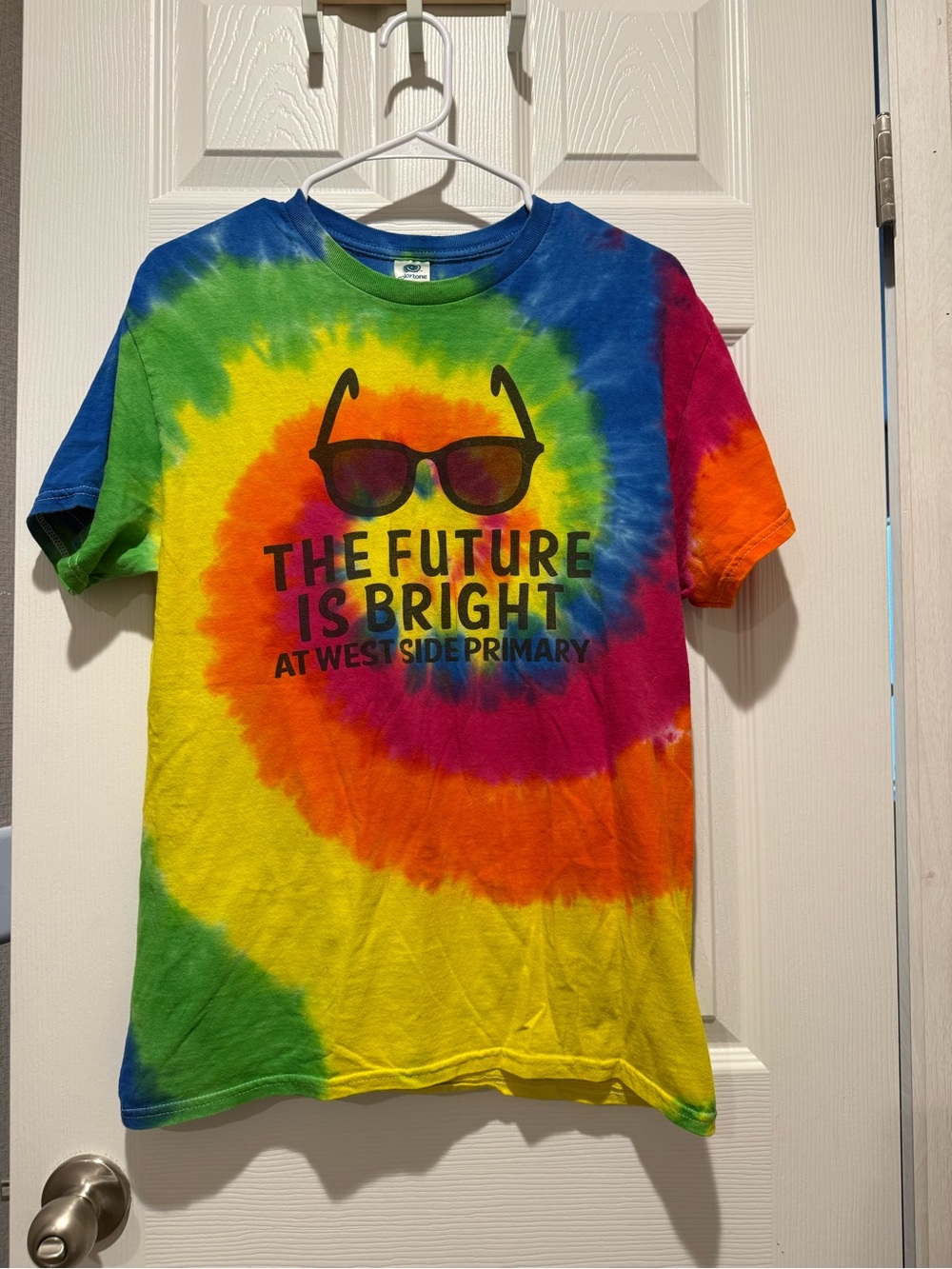 Tie-Dye Short Sleeve Tee - Multicolor "The Future Is Bright" Graphic